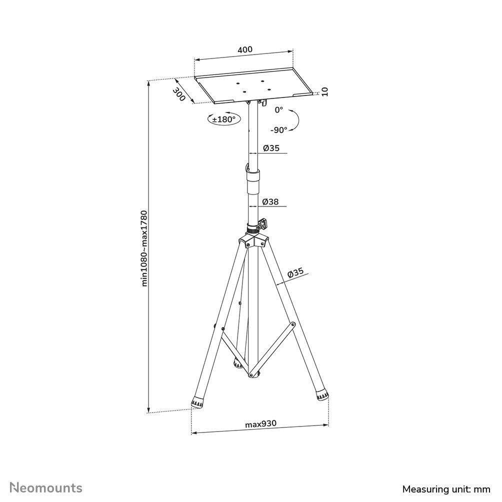 Neomounts NS-FS200BLACK Vloerstandaard 10-32"